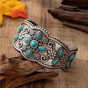Bohemian Style fake Turquoise Iron cuff‎ Bracelet